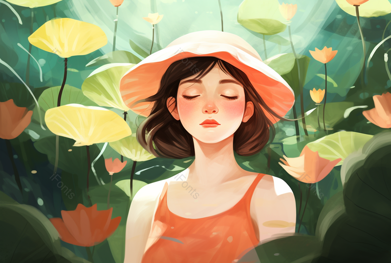 夏日小清新少女,插画/手绘图,插画/手绘图库,插画/手绘图下载,插画/手绘